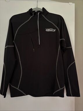 Black Quarter-Zip Athletic Jacket -Performance Pullover